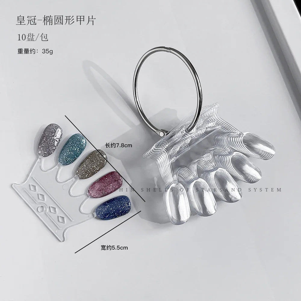 50-Pc Crown Nail Tip Display Board & Ring Stand | Swatch Nail Display Stand QXL