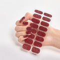 Glitter Gel Nail Stickers | Full Nail Wraps for DIY Nail Art Gel Nail Stickers QXL Red