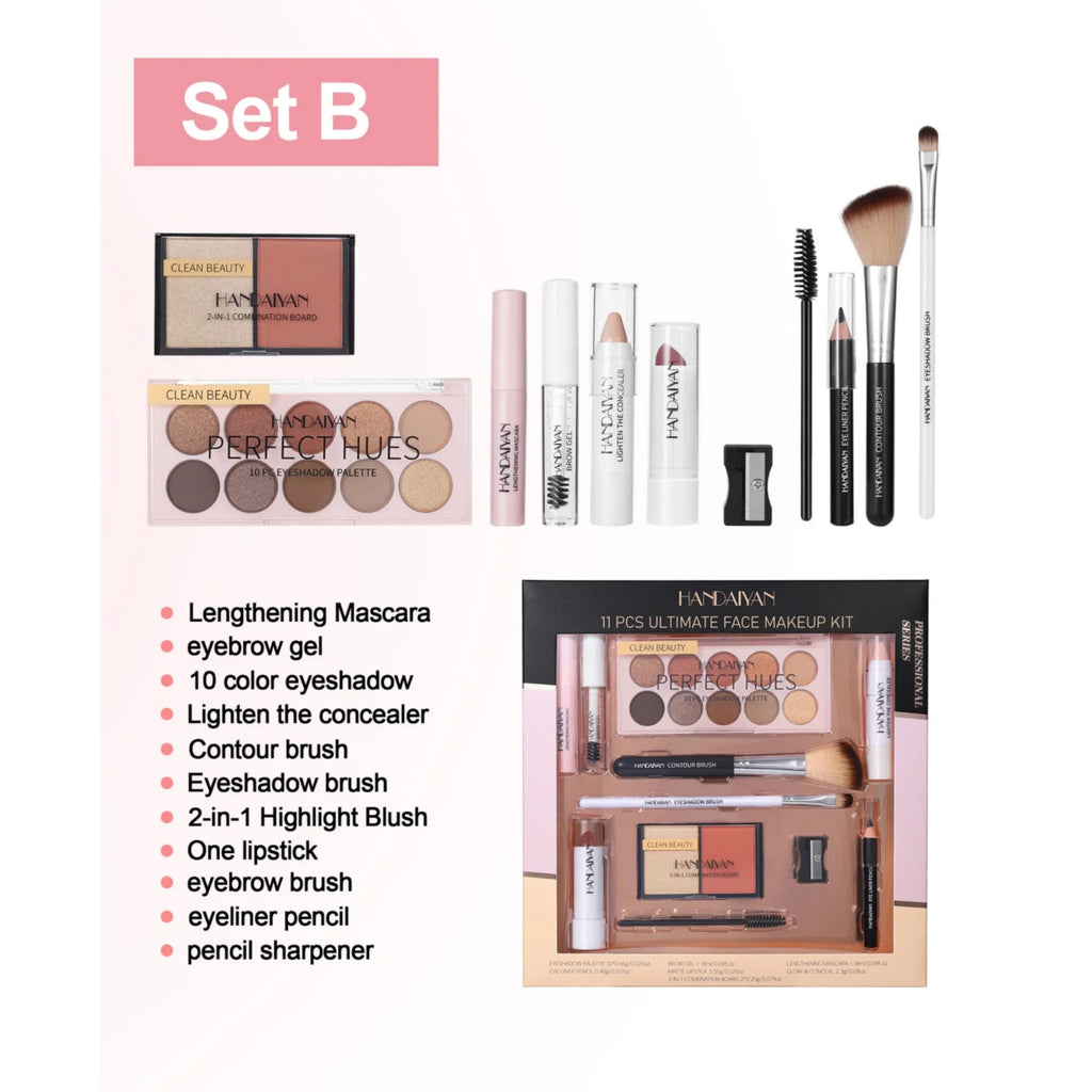 Handaiyan 11-Piece Makeup Kit | Eyeshadow Contour Blush Set Makeup Gift Set QXL