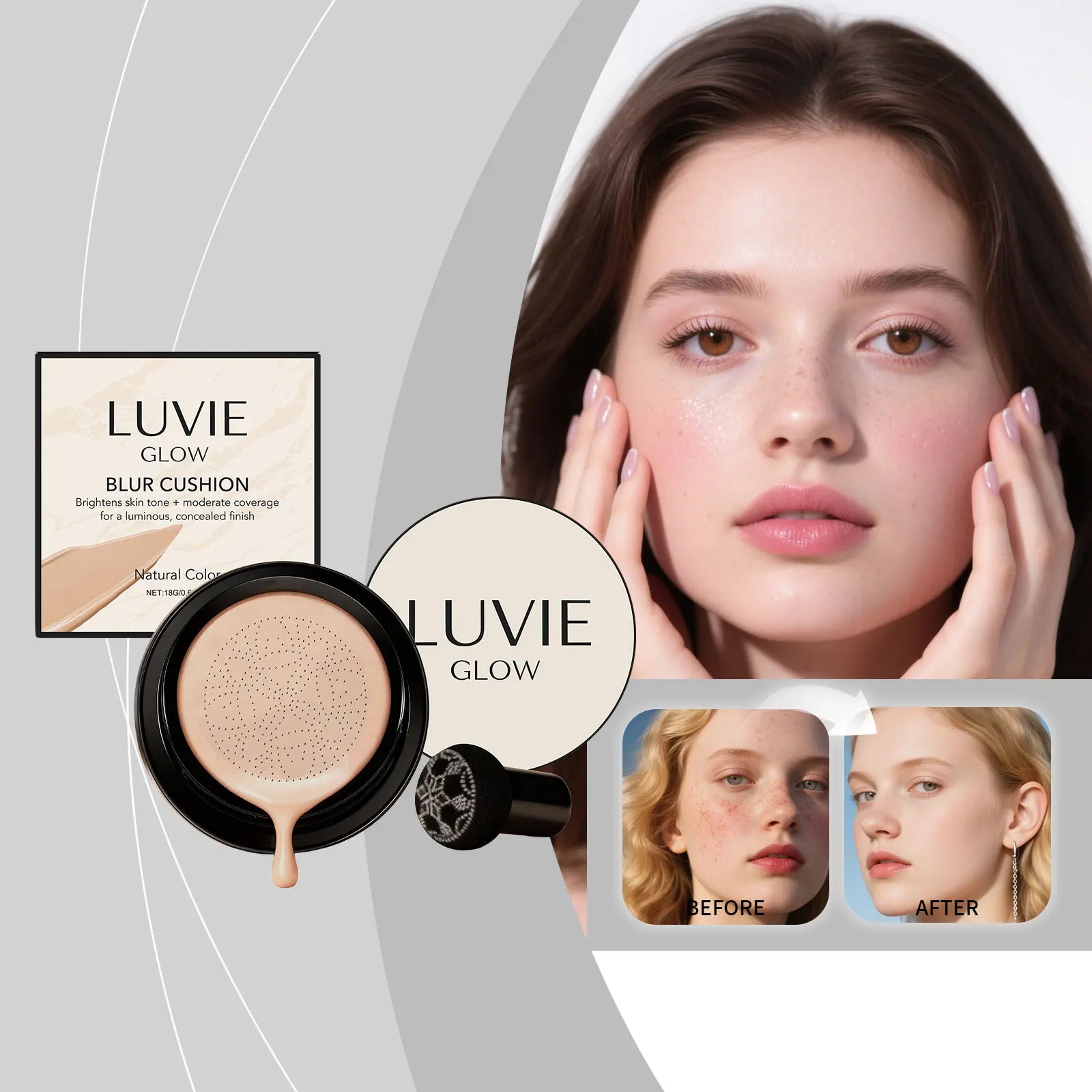 Mushroom Head Air Cushion CC Cream | Waterproof Foundation Air Cushion Foundation QXL