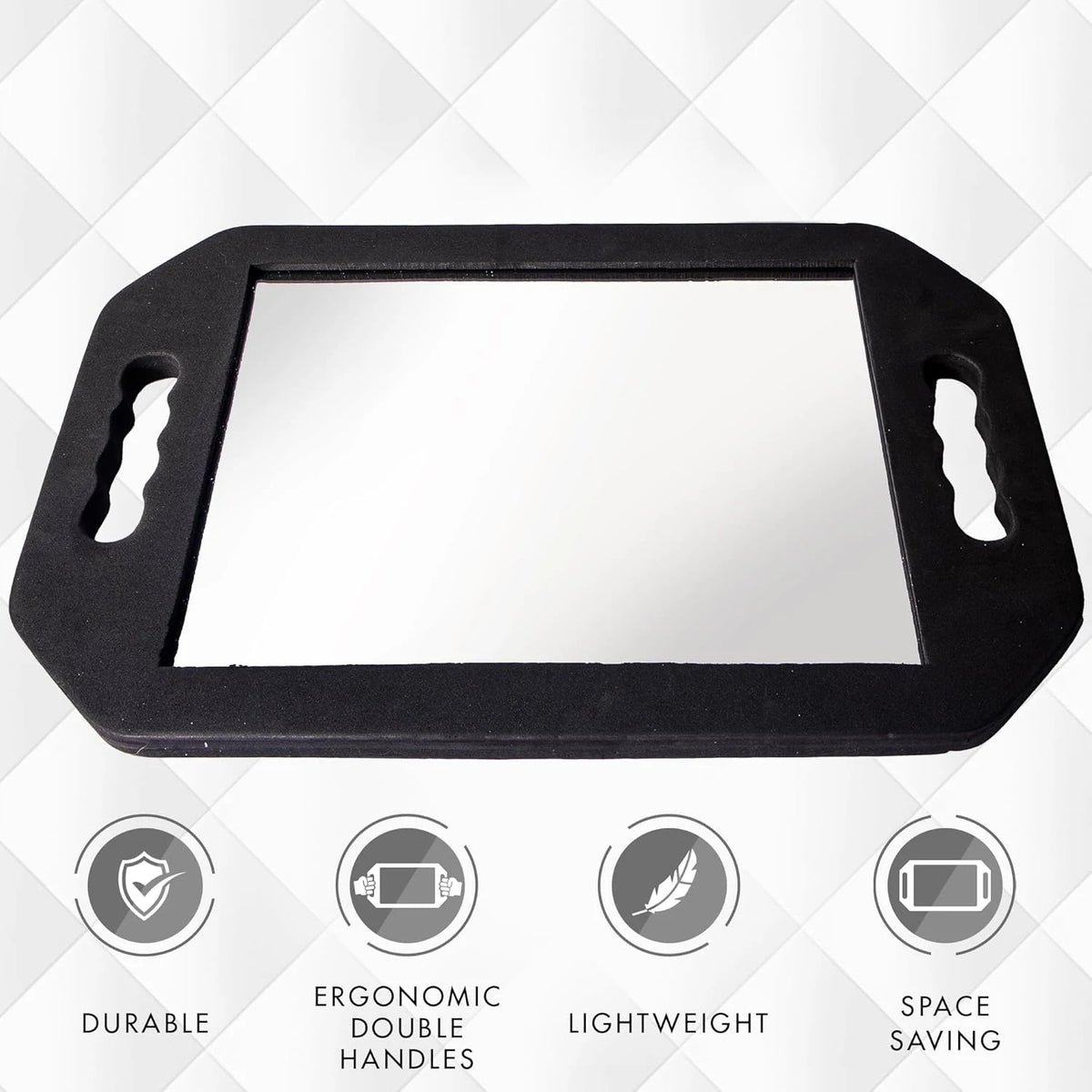 Large Rectangular Handheld Vanity Mirror with Foam Handle Handheld Vanity Mirror QXL