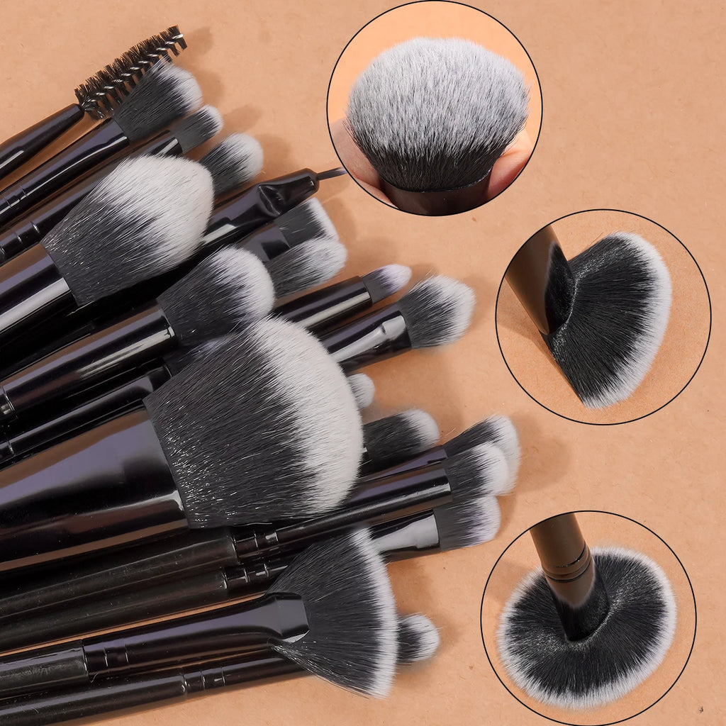 MAANGE 29-Pc Makeup Brush & Sponge Kit | Brushes + Puffs Makeup Brush Kit QXL