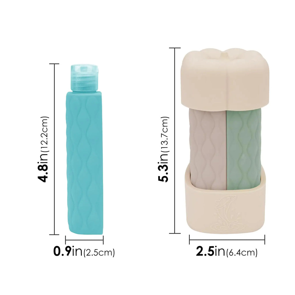 4-in-1 TSA Approved Silicone Travel Bottles for Toiletries Travel Bottle Set QXL