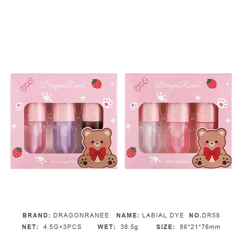 Dragon Ranee Pearly Lip Gloss Set | Mirror Glaze 3-Pc Lip Gloss Set QXL