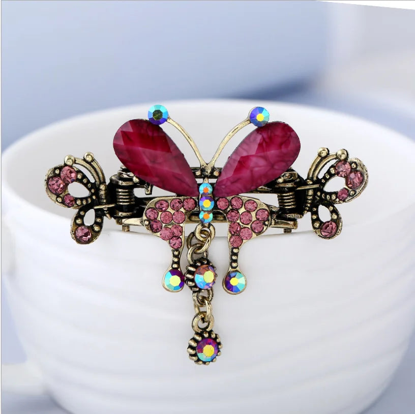 Women Rhinestone Butterfly Flower Hair Clips & Barrettes Decorative Hair Clips QXL NO.3
