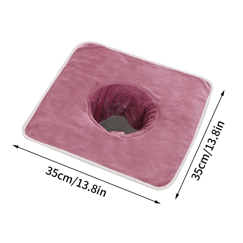 Coral Velvet Massage Face Towel with Hole | 35x35cm SPA Massage Face Towel QXL