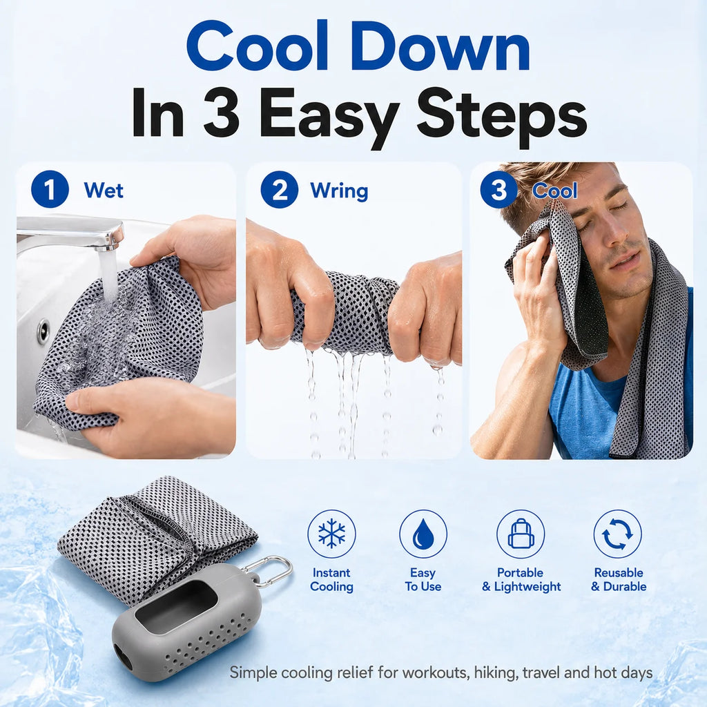 Quick-Dry Microfiber Cooling Towel | Sports, Gym & Outdoor Cooling Sports Towel QXL