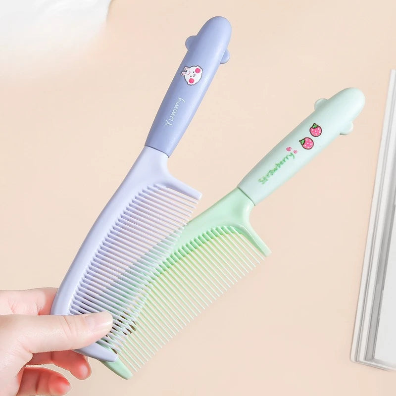 Cartoon Anti-Static Pointed Tail Comb for Kids | Pink & Green Kids Hair Comb QXL