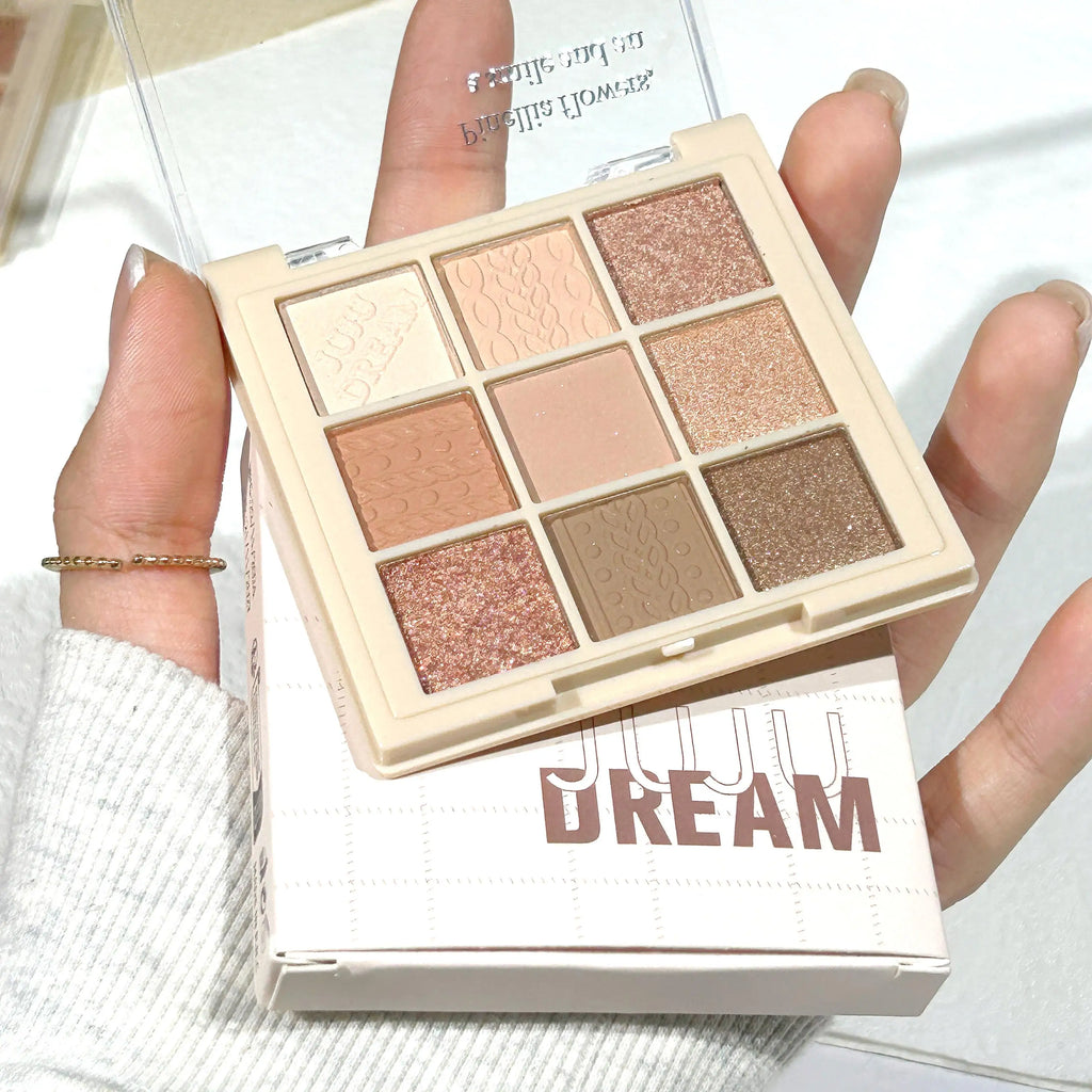 JUJU 9-Shade Eyeshadow Palette – Matte & Shimmer Nude Browns Eyeshadow Palette QXL