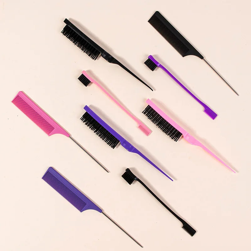 3-Piece Hair Braiding Kit | Rat Tail, Edge & Teasing Brush Set Hair Styling Tool Set QXL