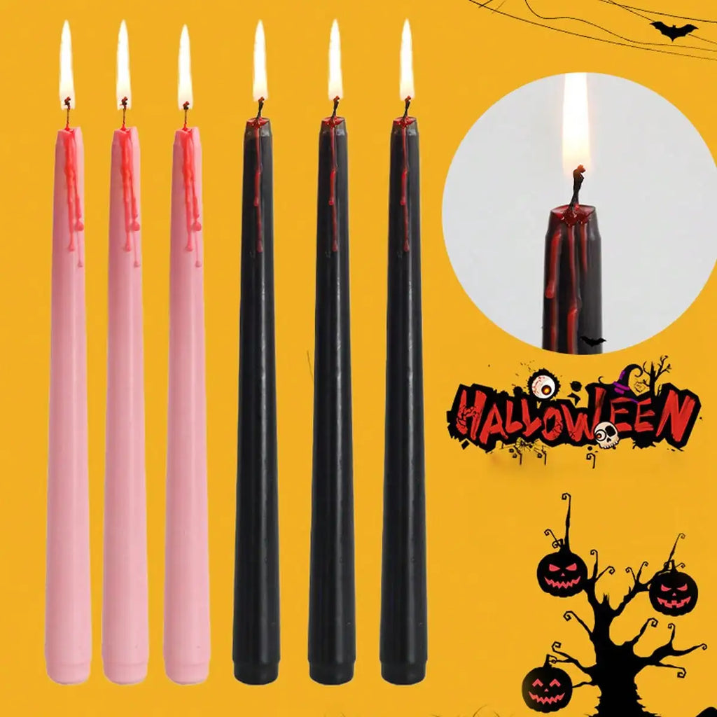 4-Pack Vampire Tears Gothic Taper Candles | Blood Drop Set Gothic Taper Candles QXL