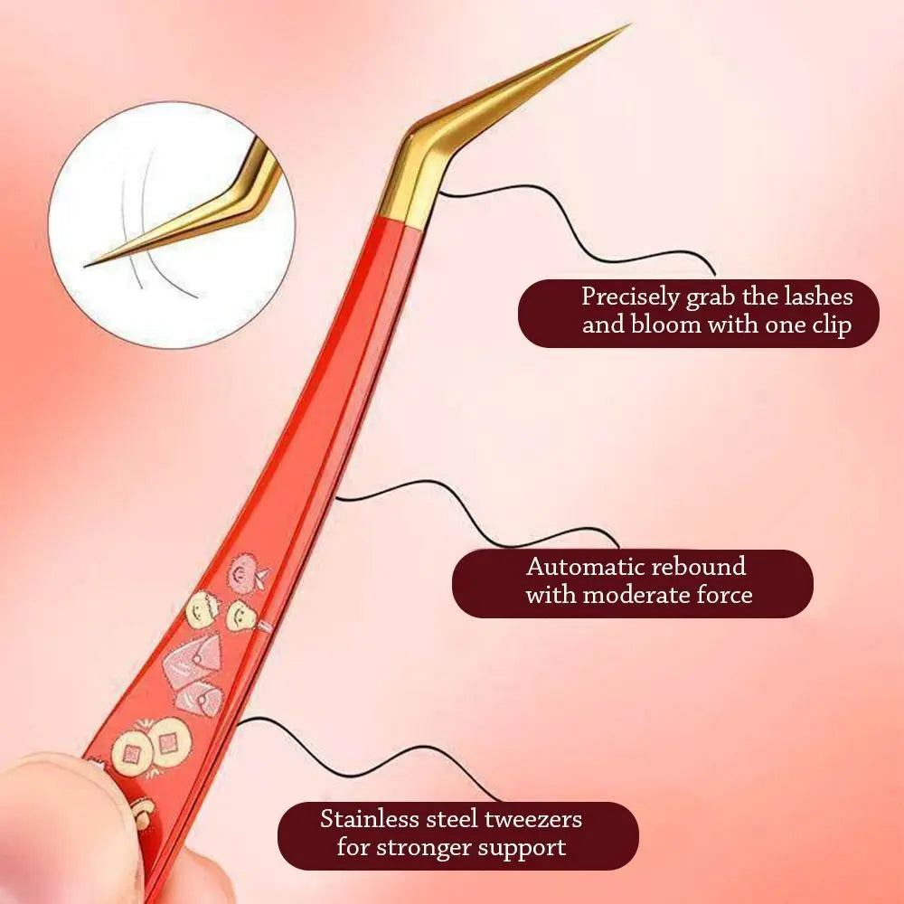 Anti-Static Stainless Steel Eyelash Extension Tweezers Eyelash Tweezers QXL