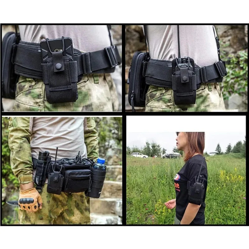Tactical MOLLE Radio Pouch | Walkie Talkie Holster Waist Bag Tactical Radio Pouch QXL