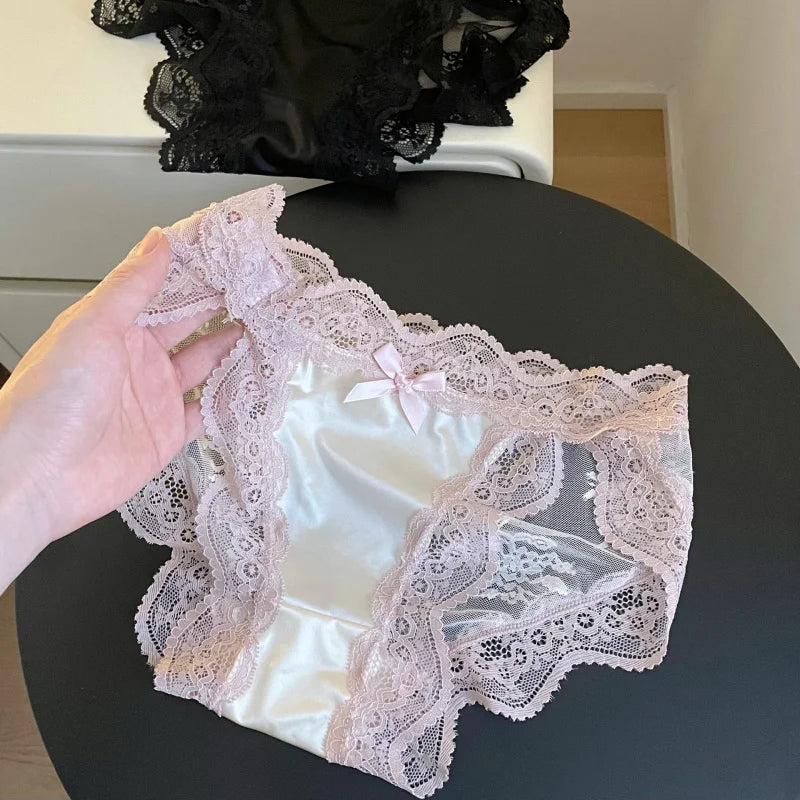 French Lace Long-Leg Panties | Low Waist Women's Lingerie Women's Lace Panties QXL