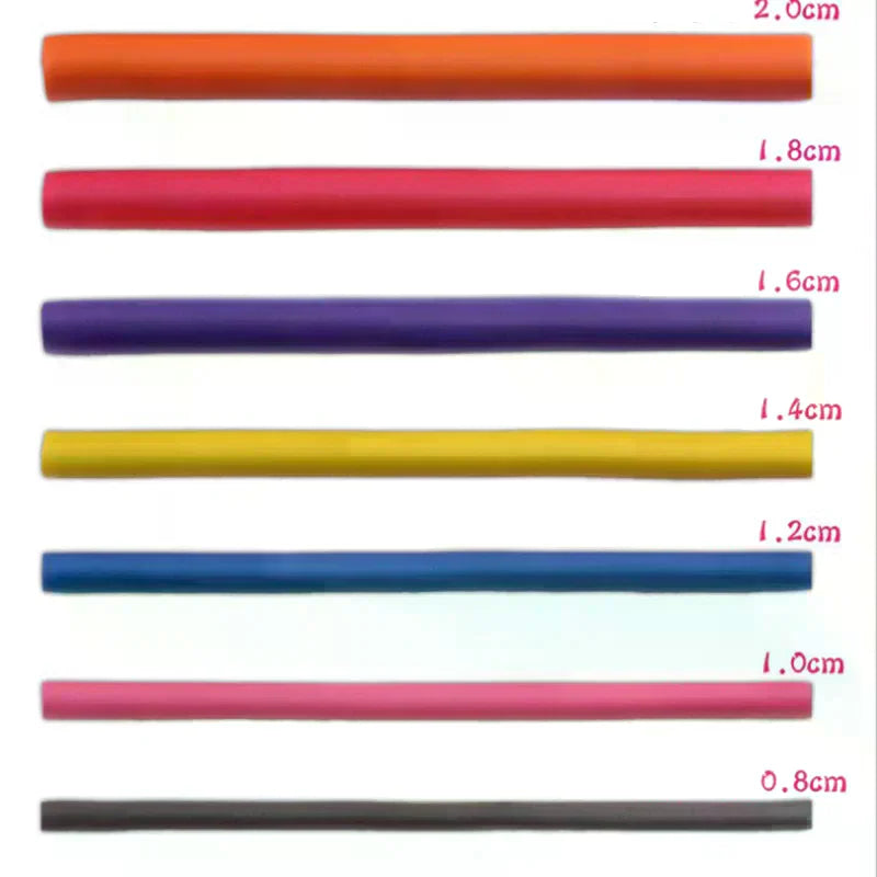 10-Pack Soft Foam Flexi Hair Curling Rods | Bendy Twist Rollers Foam Hair Curlers QXL