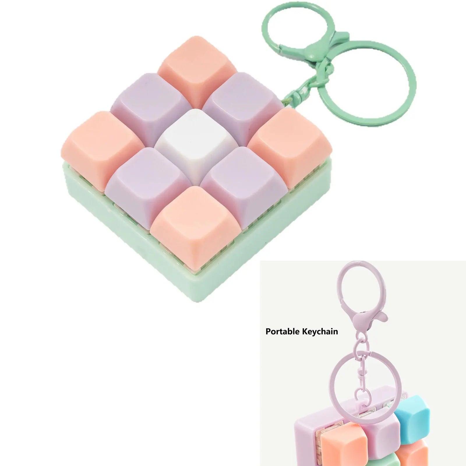 9-Key Keyboard Fidget Keychain | Clickable Mini Toy for Adults Fidget Keychain Toy QXL