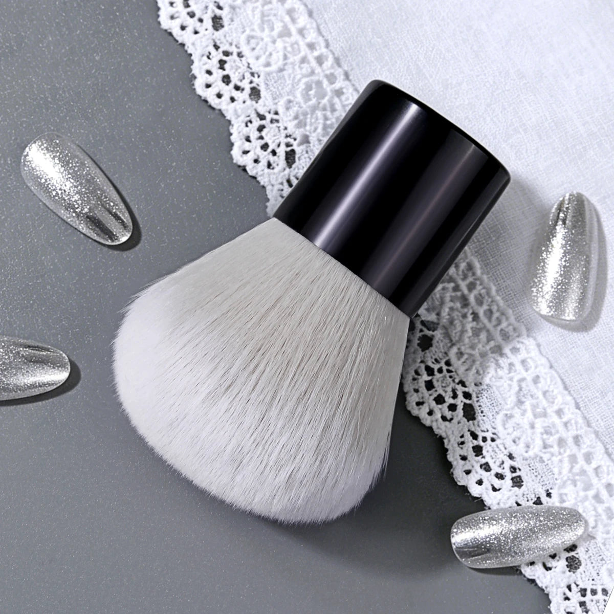 Nail Dust Brush – Ultra-Soft Wide Nylon & Aluminum Handle Nail Dust Brush QXL