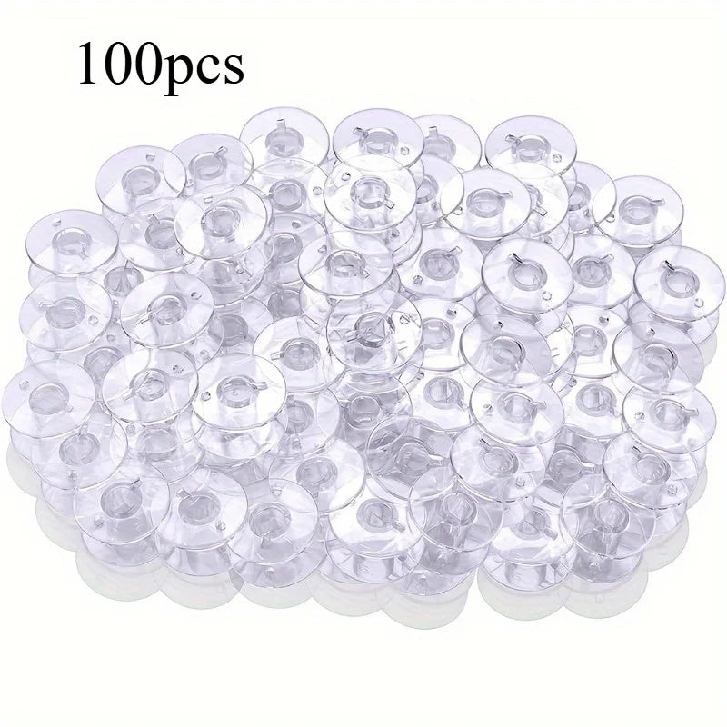 Transparent Plastic Bobbins for Sewing Machine | Clear Spools Sewing Machine Bobbin QXL 100pcs
