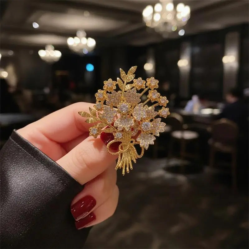 Rhinestone Money Tree Brooch | Crystal Lapel Pin for Women Crystal Lapel Brooch QXL