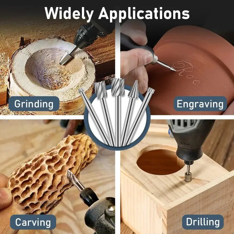 10-Pc HSS Rotary File Set | Engraving & Milling Cutters Rotary File Set QXL
