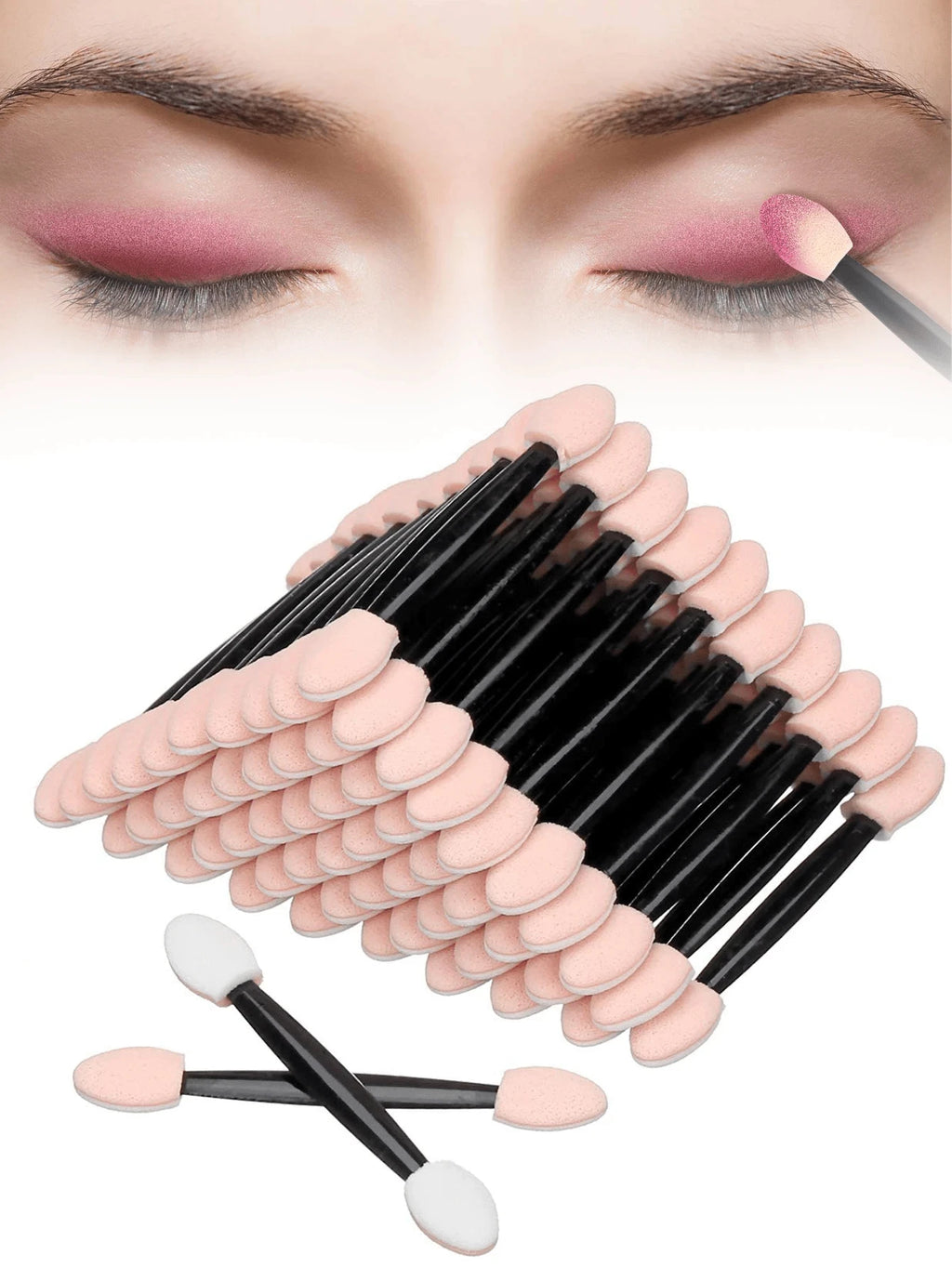 Double-Head Sponge Eyeshadow Applicator Sticks | 10–150 Pack Eyeshadow Applicators QXL