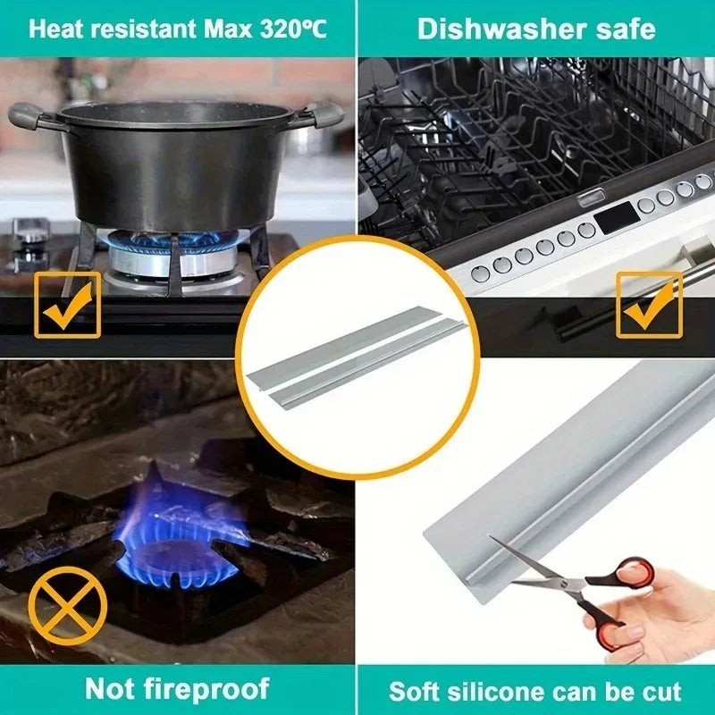 Silicone Stove Gap Filler Strips – Waterproof Counter Seal Kitchen Gap Filler Strip QXL