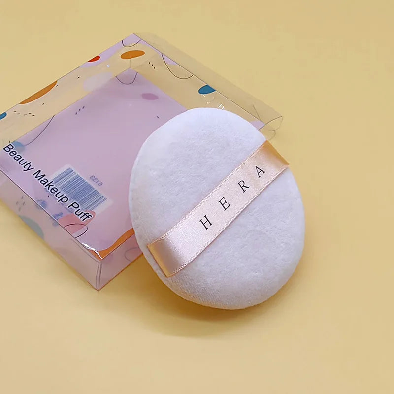 White Round Cosmetic Powder Puff | Base & Setting Makeup Tool Cosmetic Powder Puff QXL