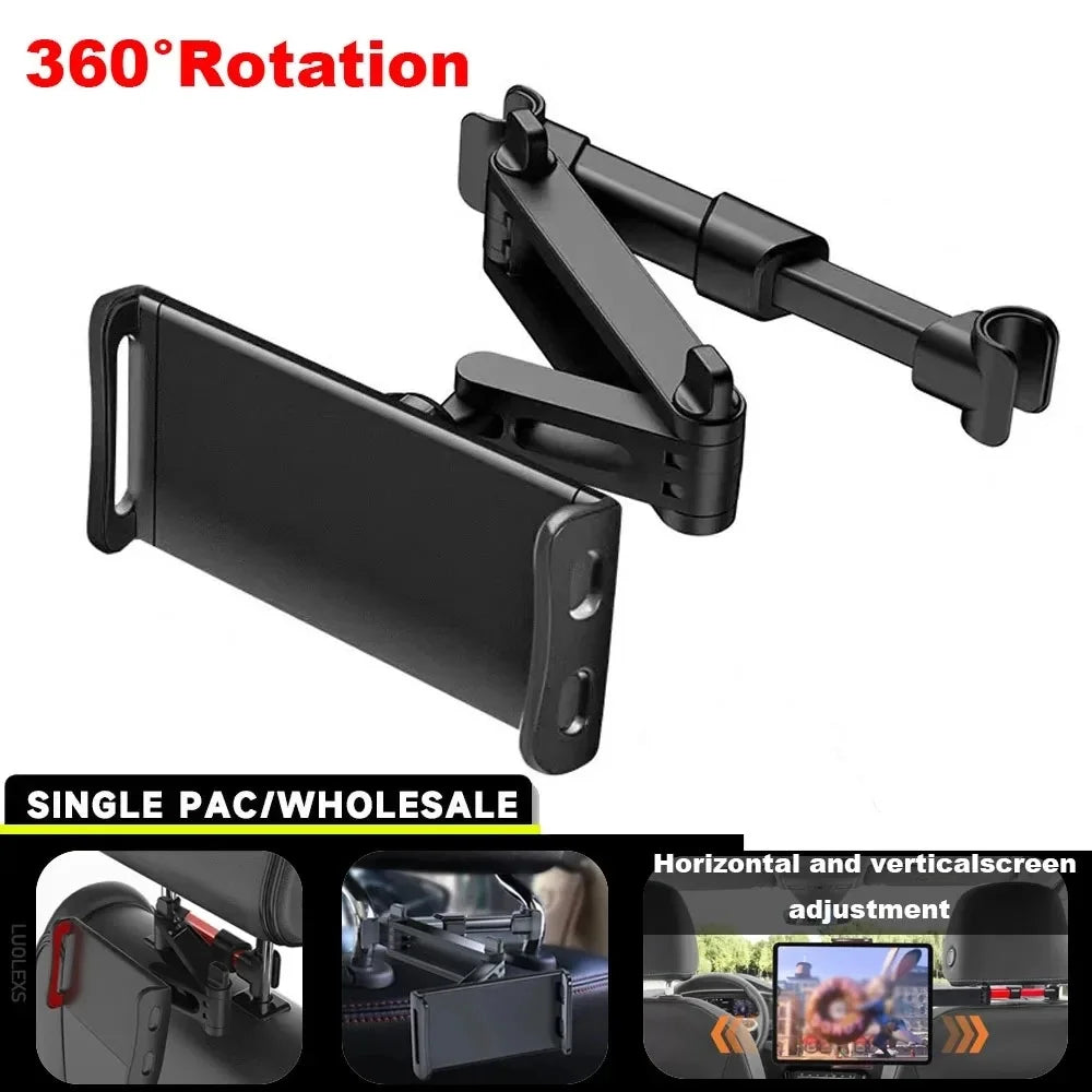 Car Headrest Tablet Mount | 360° Adjustable 4.7–12.9" Holder Car Tablet Mount QXL