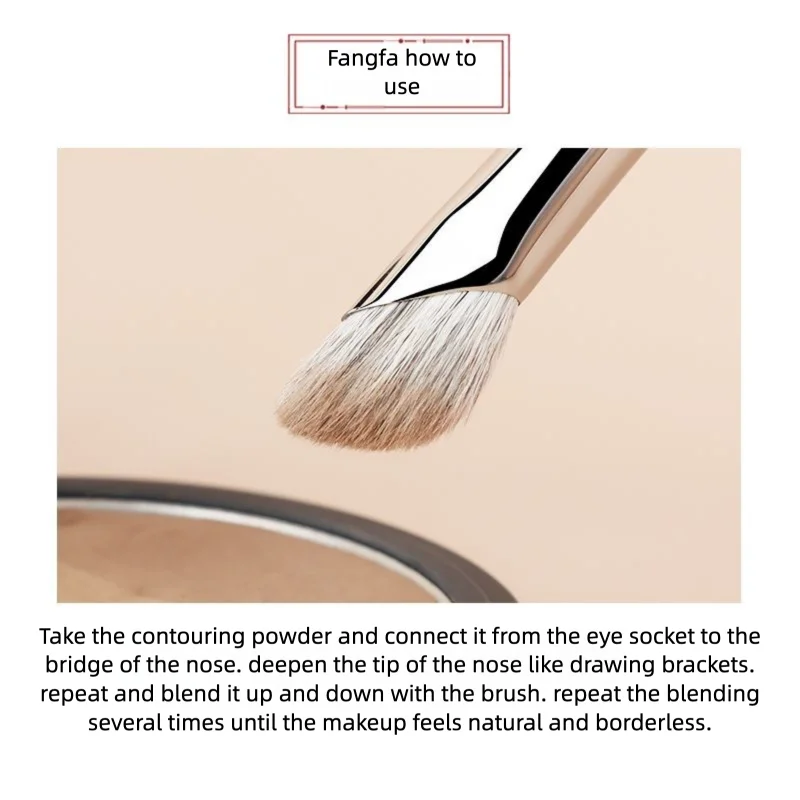Angled Contour Brush | Snow Fox Hair Nose Sculpting Blender Contour Makeup Brush QXL
