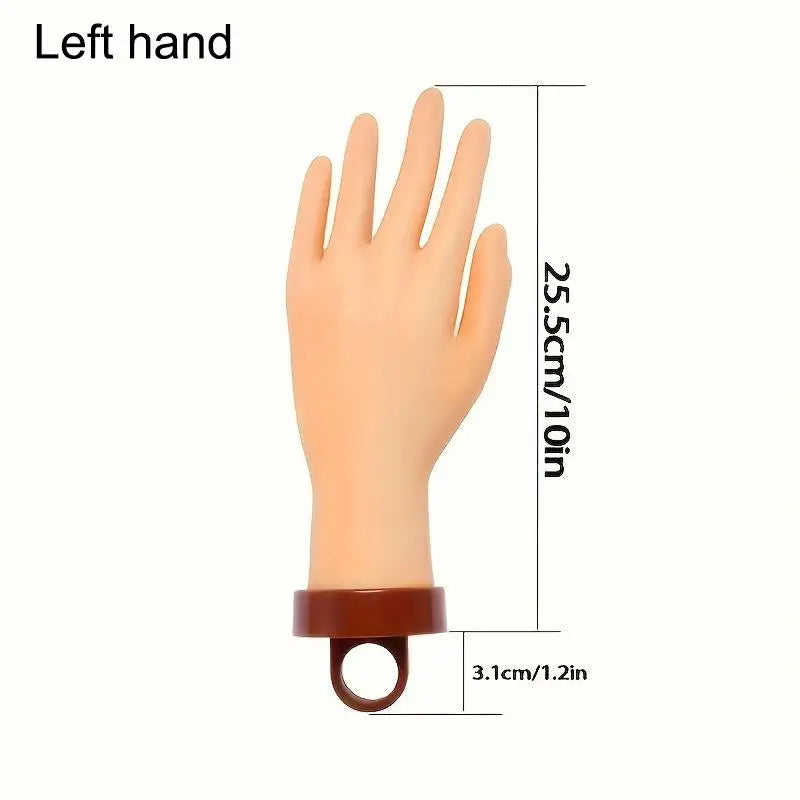 Adjustable Nail Practice Hand with Desktop Bracket | Mannequin Nail Practice Hand QXL Left hand
