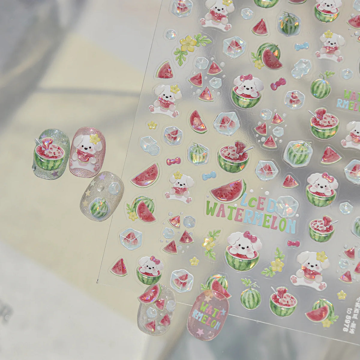 5D Watermelon Summer Fruit Nail Stickers | Self-Adhesive Decals Nail Art Stickers QXL