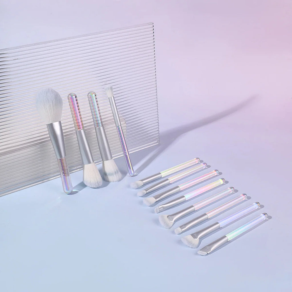 12-Set Mini Travel Makeup Brush Set with Storage Bag | Colorful Travel Makeup Brush Set QXL 12 brushes
