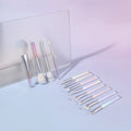 12-Set Mini Travel Makeup Brush Set with Storage Bag | Colorful Travel Makeup Brush Set QXL 12 brushes