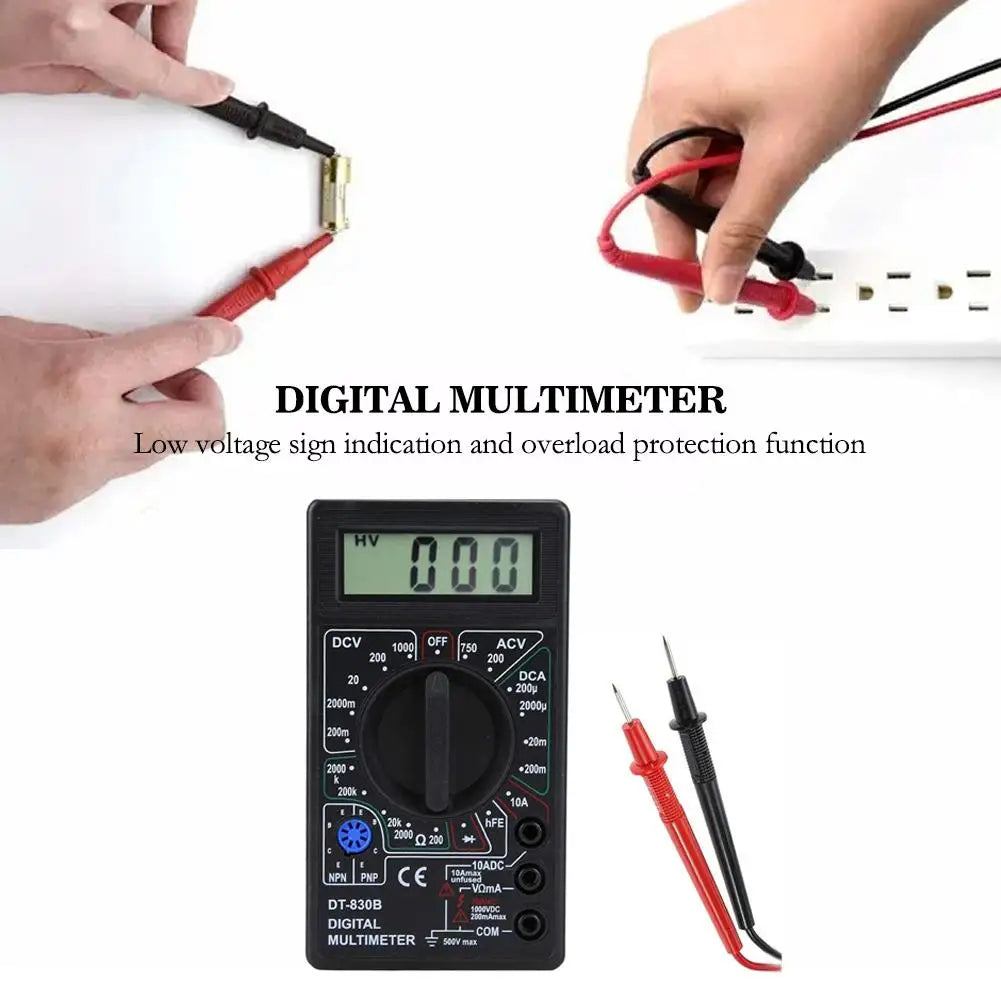 DT830B Digital Multimeter – AC/DC Voltmeter & Ohm Meter Digital Multimeter QXL