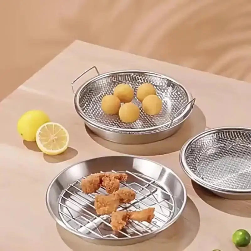 Stainless Steel Oil Strainer with Double Handles | 3 Sizes Kitchen Oil Strainer QXL