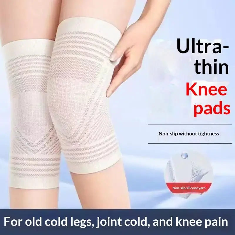 Breathable Non-Slip Knee Sleeves | Knit Cotton Support Pair Knee Sleeve QXL