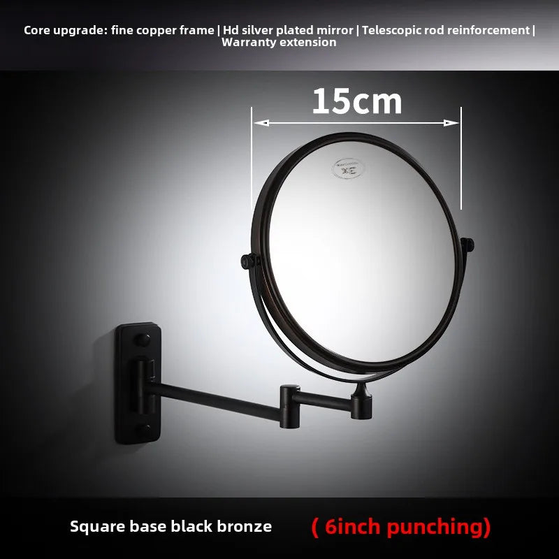 6/8 Inch 360° Rotating Wall Mount Makeup Mirror | 3X Magnification Wall Mount Vanity Mirror QXL Square bottom 6 Inch