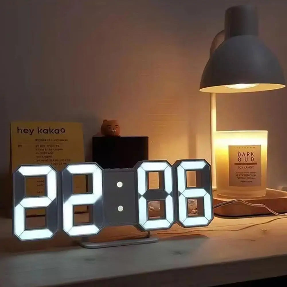3D LED Digital Alarm Clock – Auto Dimming, Date & Temp Display LED Alarm Clock QXL