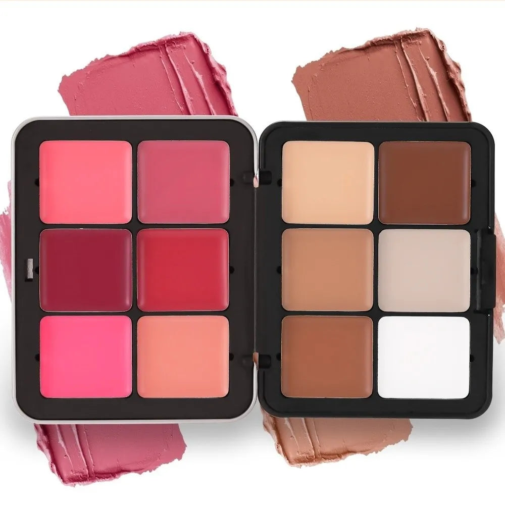 12-Color Blush & Contour Palette | Matte Cream Makeup Face Makeup Palette QXL
