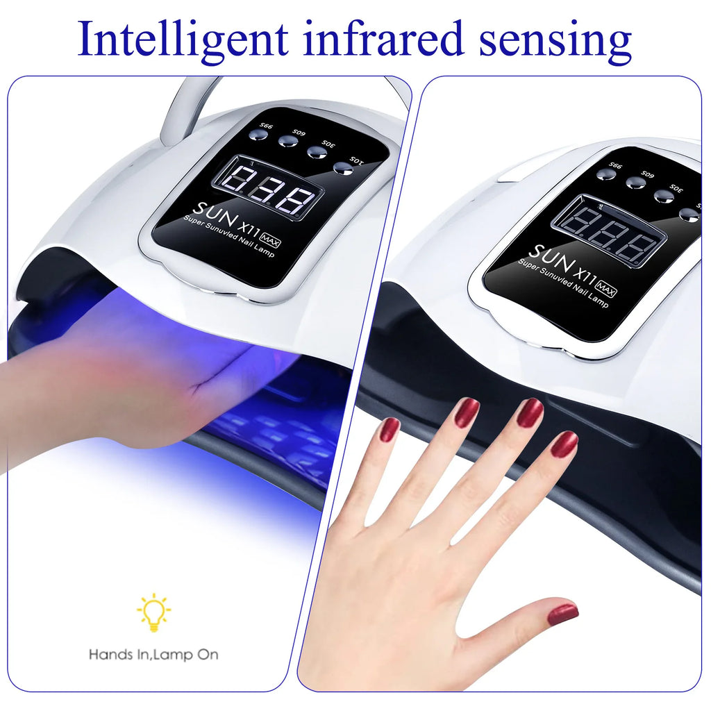 280W UV LED Nail Lamp X11 | Smart Sensor Gel Dryer 30s Cure UV LED Nail Lamp QXL