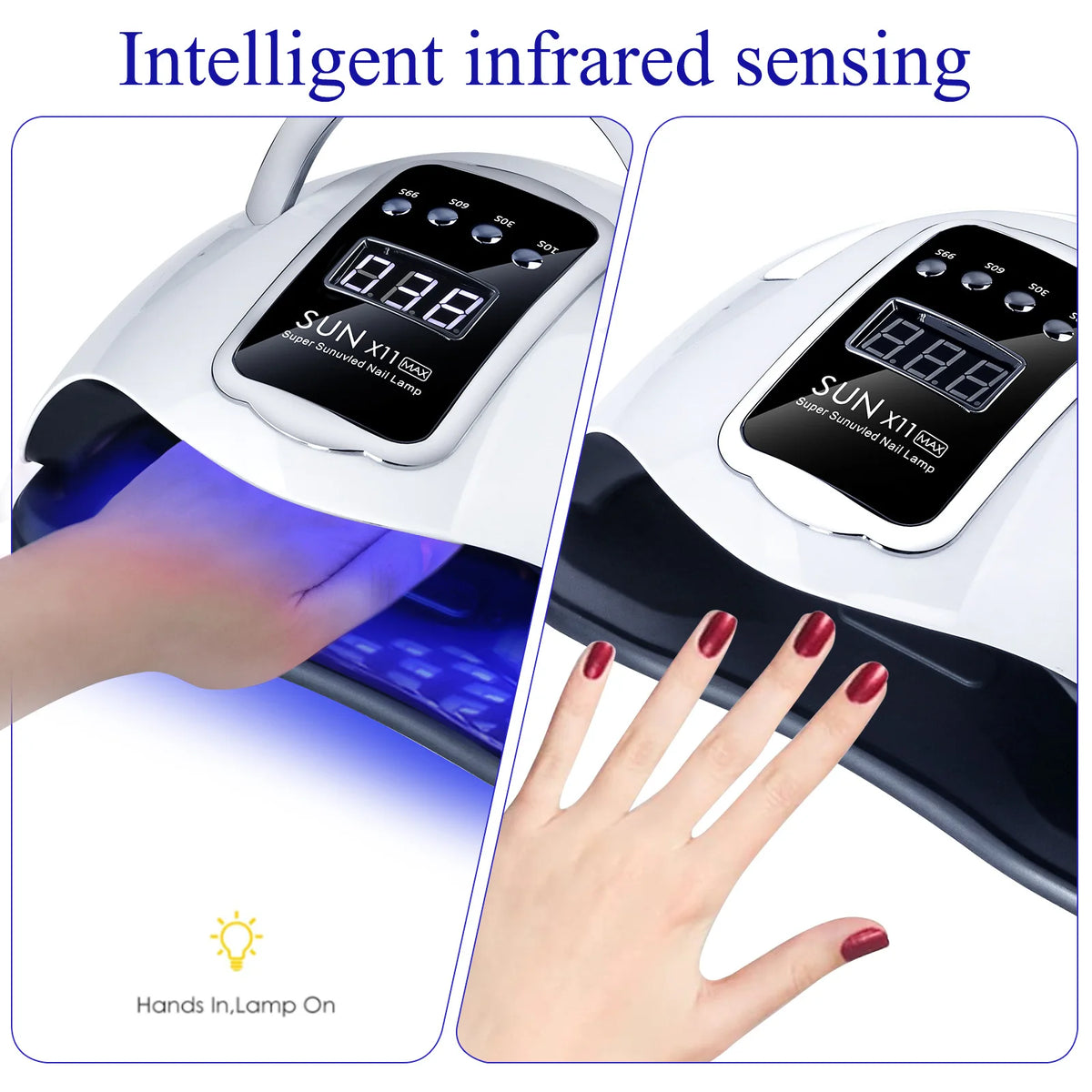 280W UV LED Nail Lamp X11 | Smart Sensor Gel Dryer 30s Cure UV LED Nail Lamp QXL