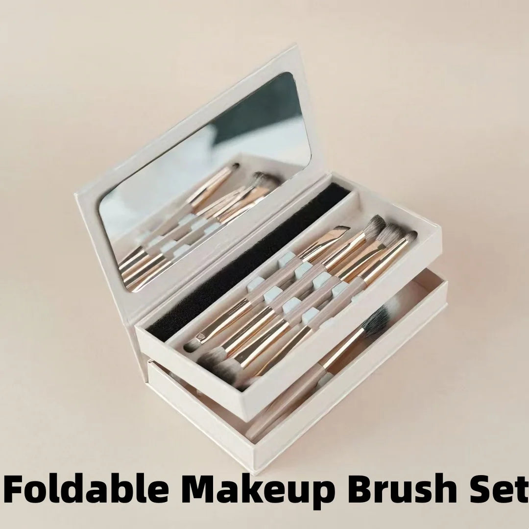 Makeup Brush Set – Foundation, Contour & Eyeshadow + Case Makeup Brush Set QXL