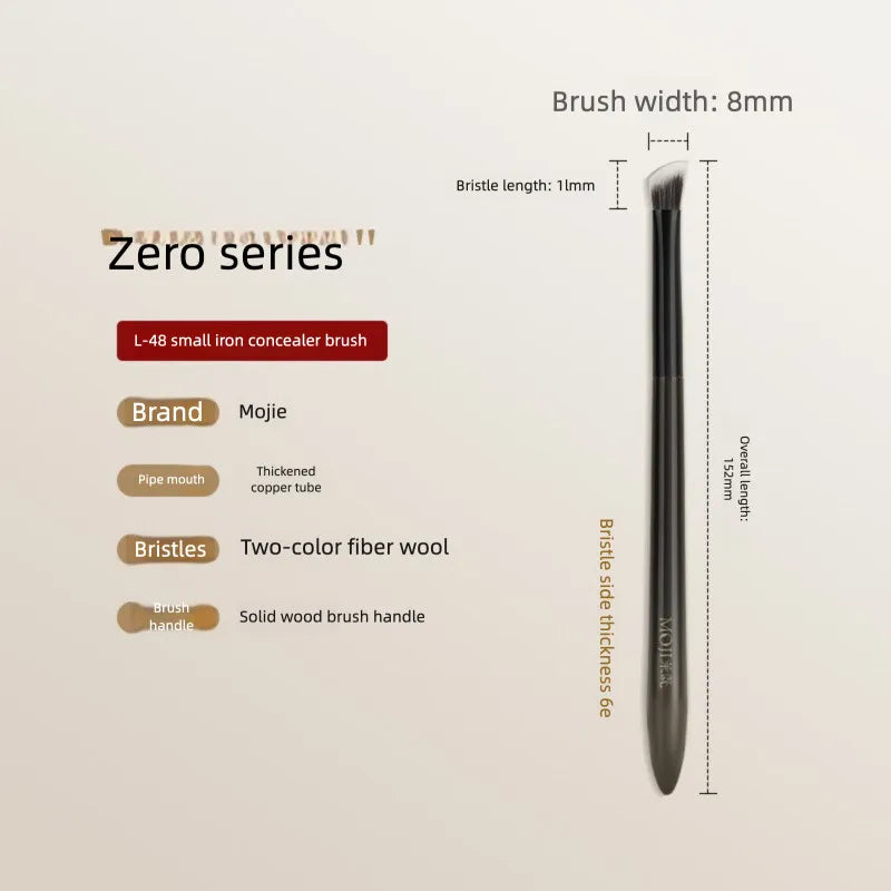 Moji L48 Small Concealer Brush | Wool Fiber & Metal Handle Concealer Brush QXL L48