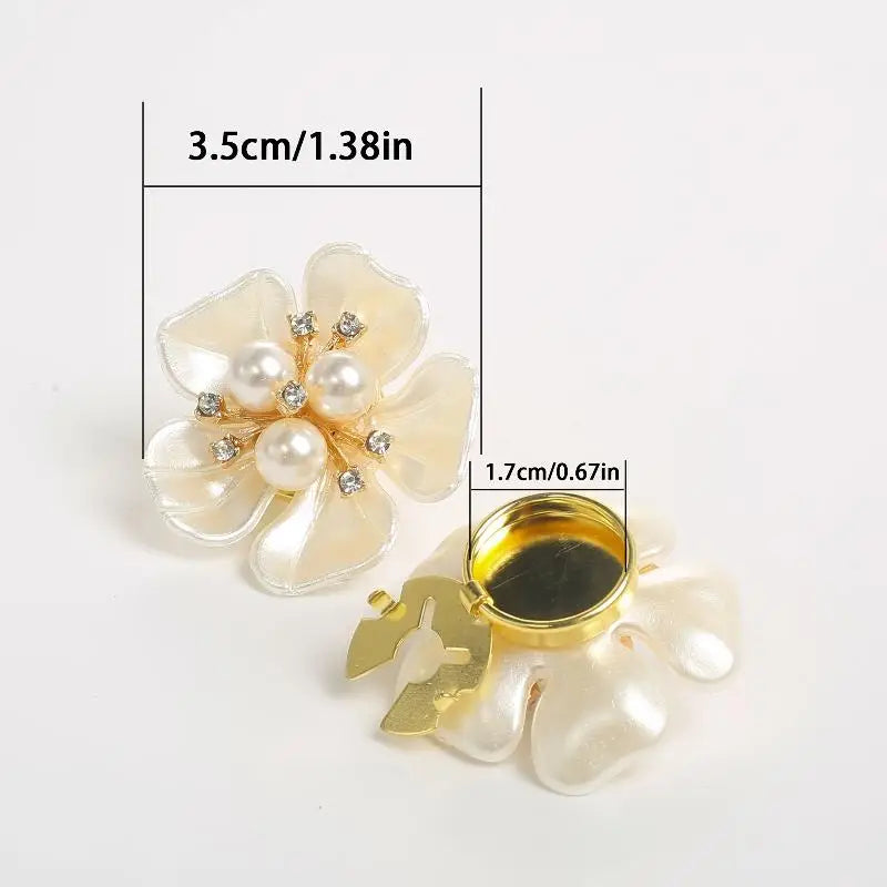 2-Pack Floral Clip-On Button Covers for Shirts & Dresses Button Covers QXL
