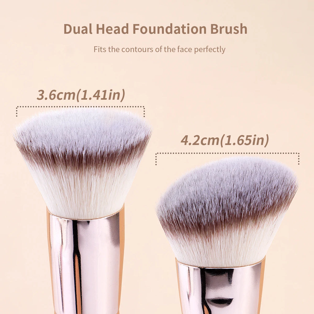 MAANGE 2-Pack Double-Ended Foundation & Contour Brush Set Makeup Brush Set QXL