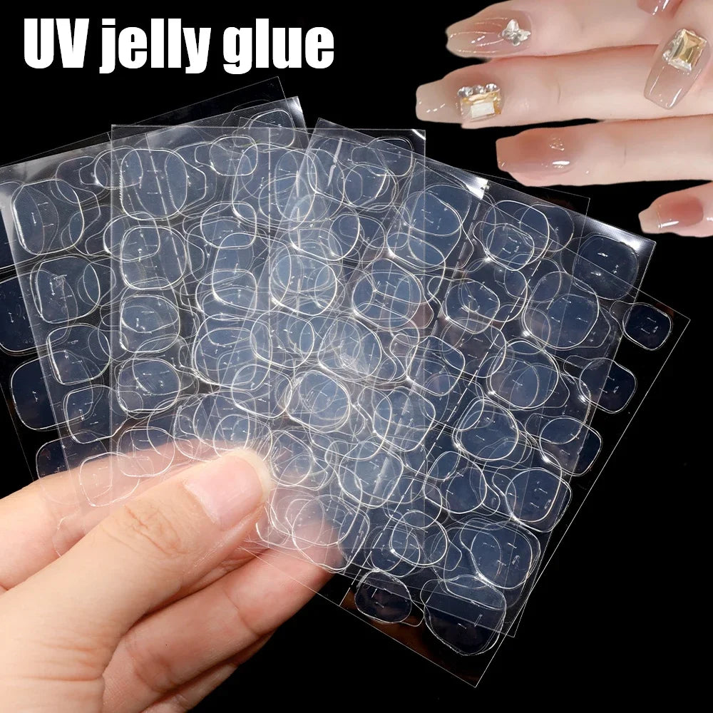 UV Jelly Nail Adhesive Tabs 20-Sheet | Waterproof False Nail Glue Nail Adhesive Tabs QXL