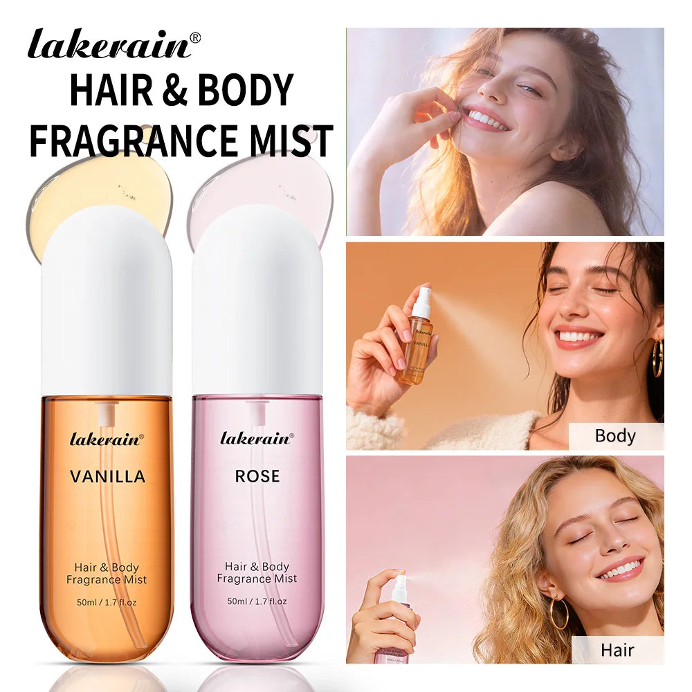2-Pack Vanilla Rose Hair & Body Fragrance Mist | Travel Size Body Fragrance Mist QXL
