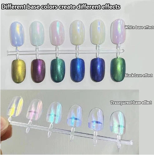 6-Piece Aurora Holographic Nail Powder | Mirror Chrome Effect Set Nail Art Powder QXL