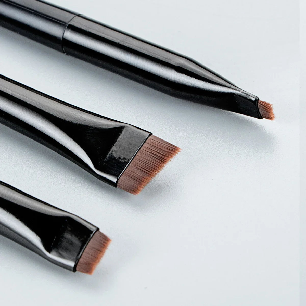 3-Piece Angled Eyeliner & Eyebrow Brush Set | Ultra-Thin Eye Makeup Brush Set QXL
