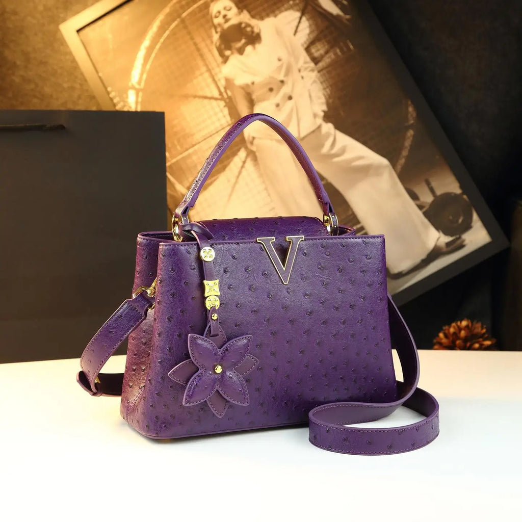 Elegant Vintage Leather Diaper Bag | Luxury Crossbody Tote Diaper Bag Tote QXL